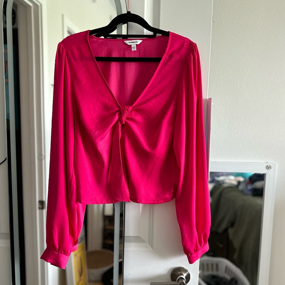 Magenta Express Elastic Crop Top